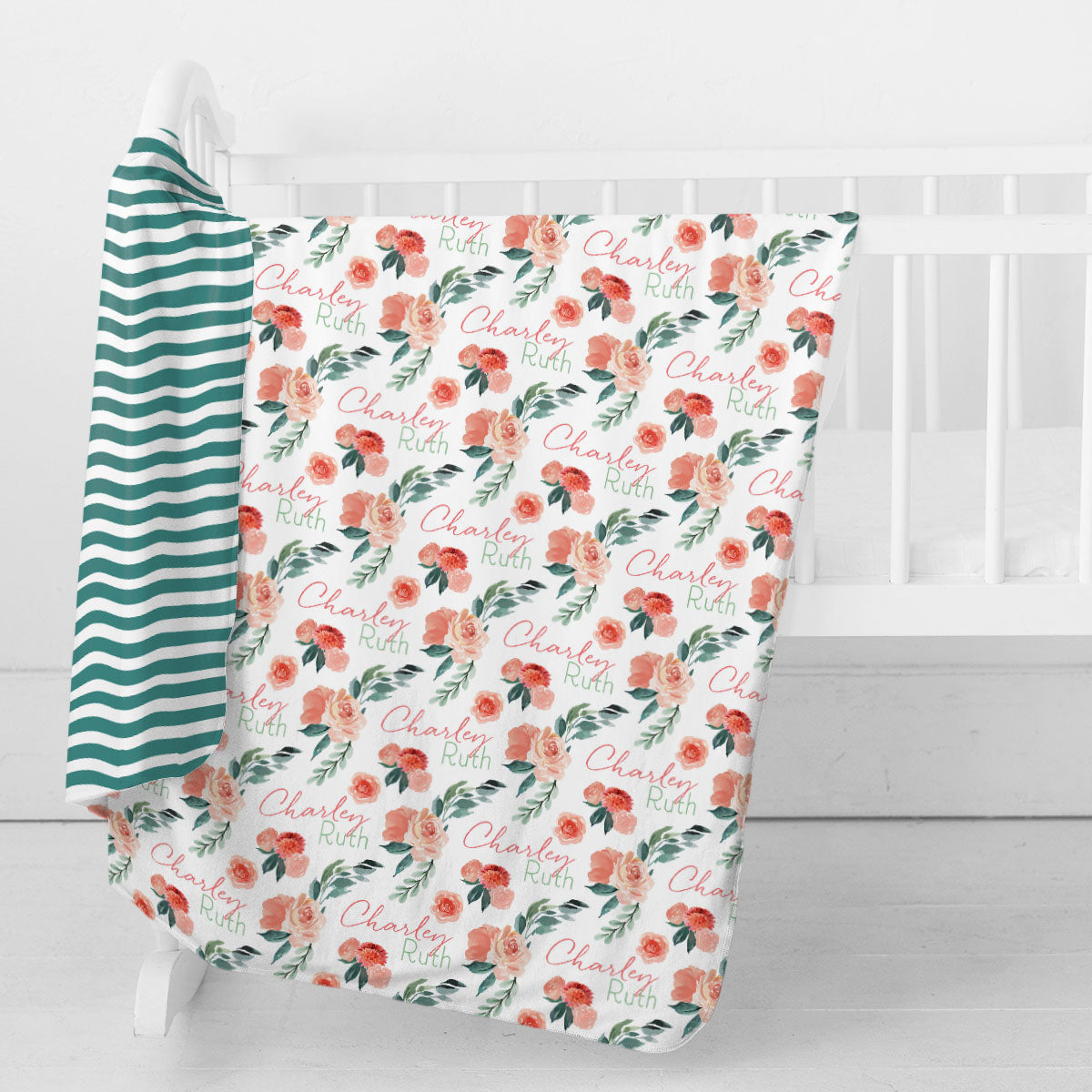Personalized Swaddle Blanket | Sweet Blooms