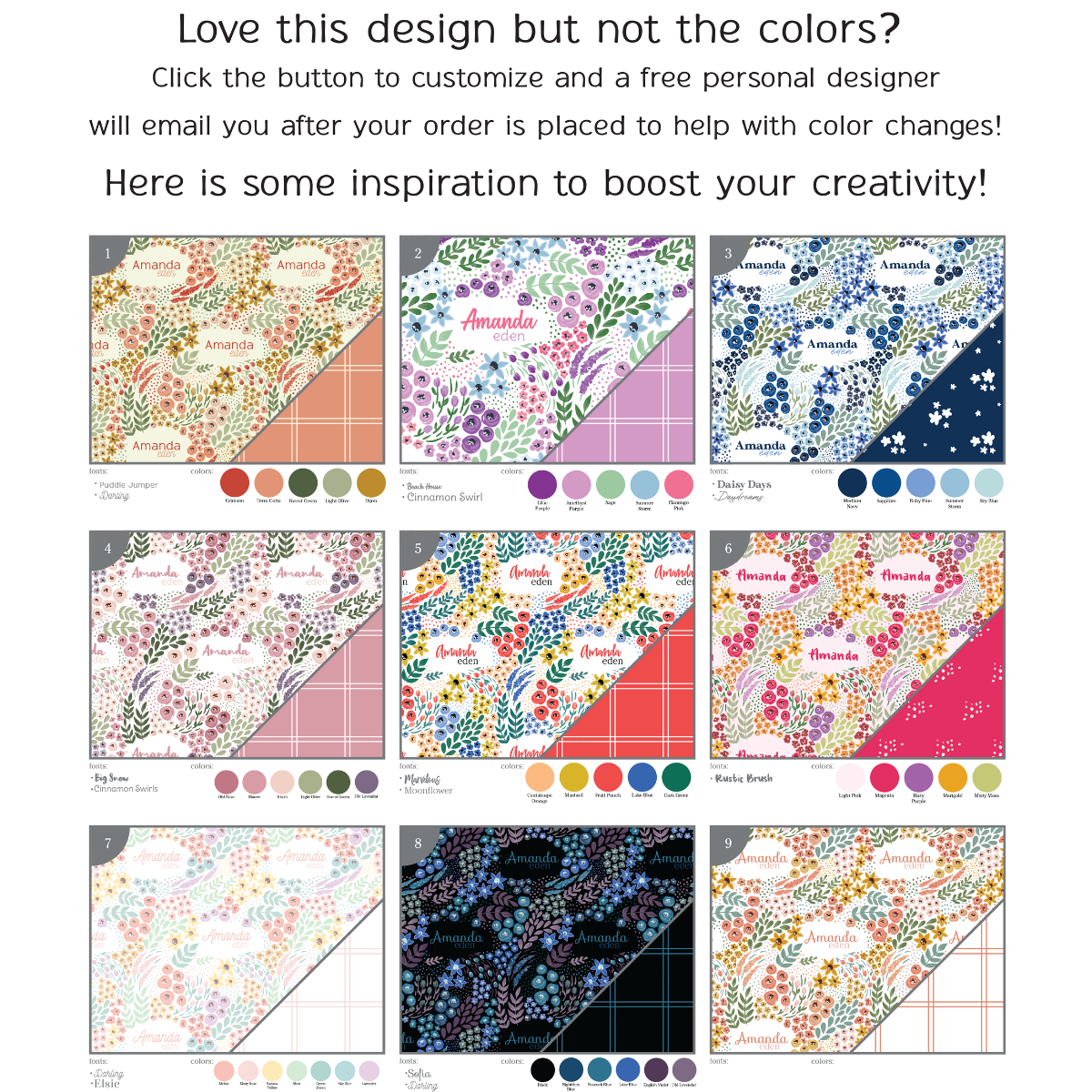 Personalized  Pillow Case | Whimsy Floral