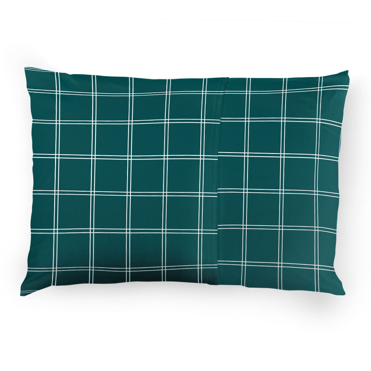 Pillow Case | Dark Teal Modern Plaid