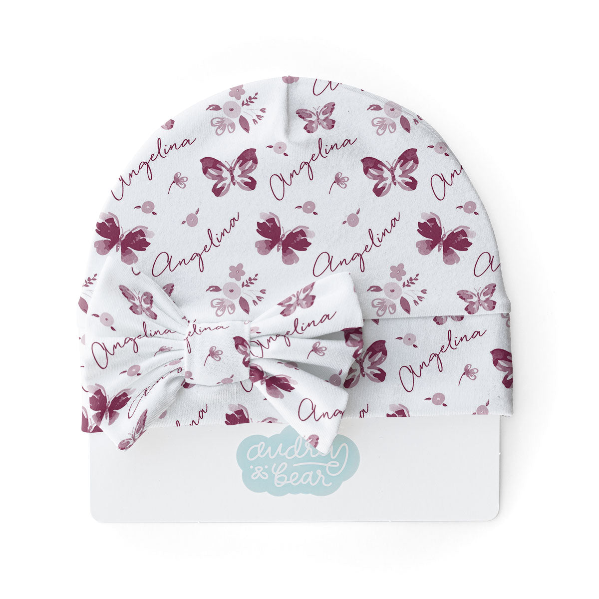 Personalized  Swaddle & Hat Set | Summer Butterfly