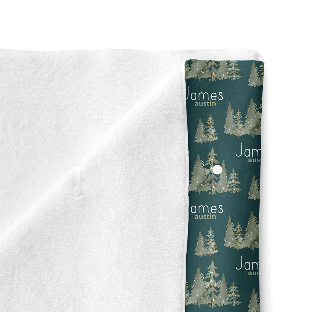 Personalized Minky Stroller Blanket | Ancient Woodland