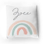 Stretchy Knit/Sherpa Throw Pillow | Pastel Rainbows