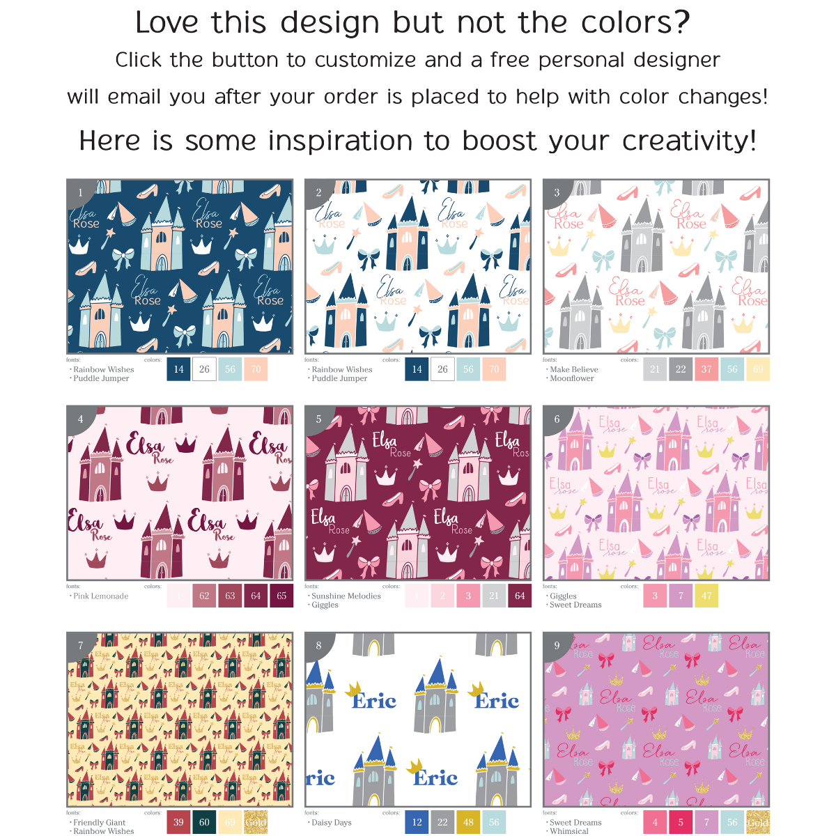 Personalized  Pillow Case | Pretty Princesses