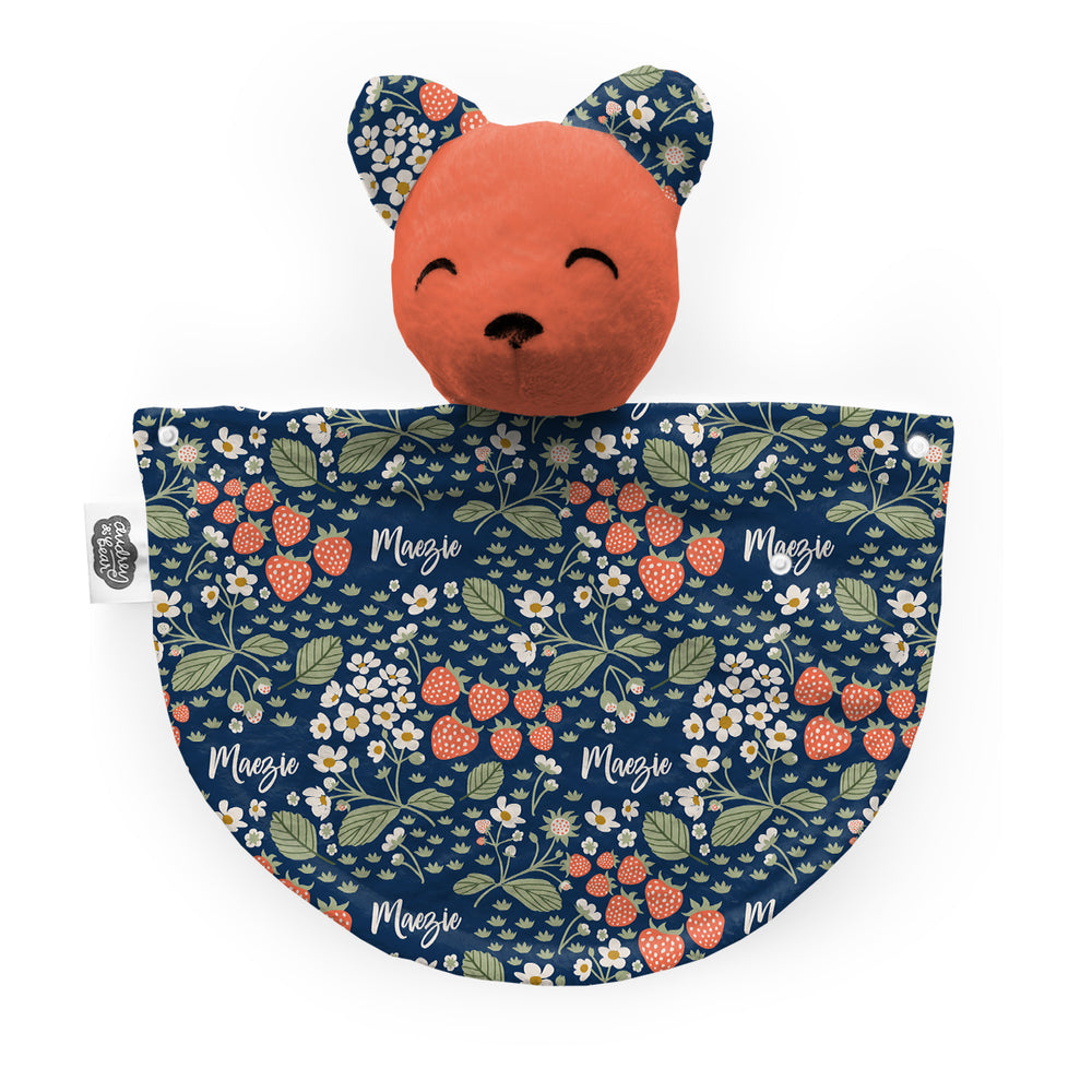 Personalized Bear Lovey | Strawberry Floral