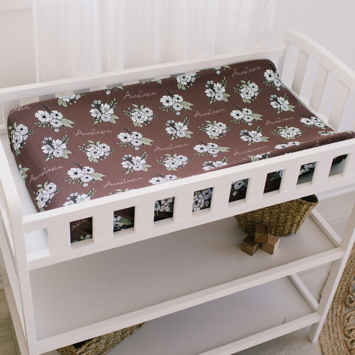 Personalized Changing Pad Cover | Fall Floral