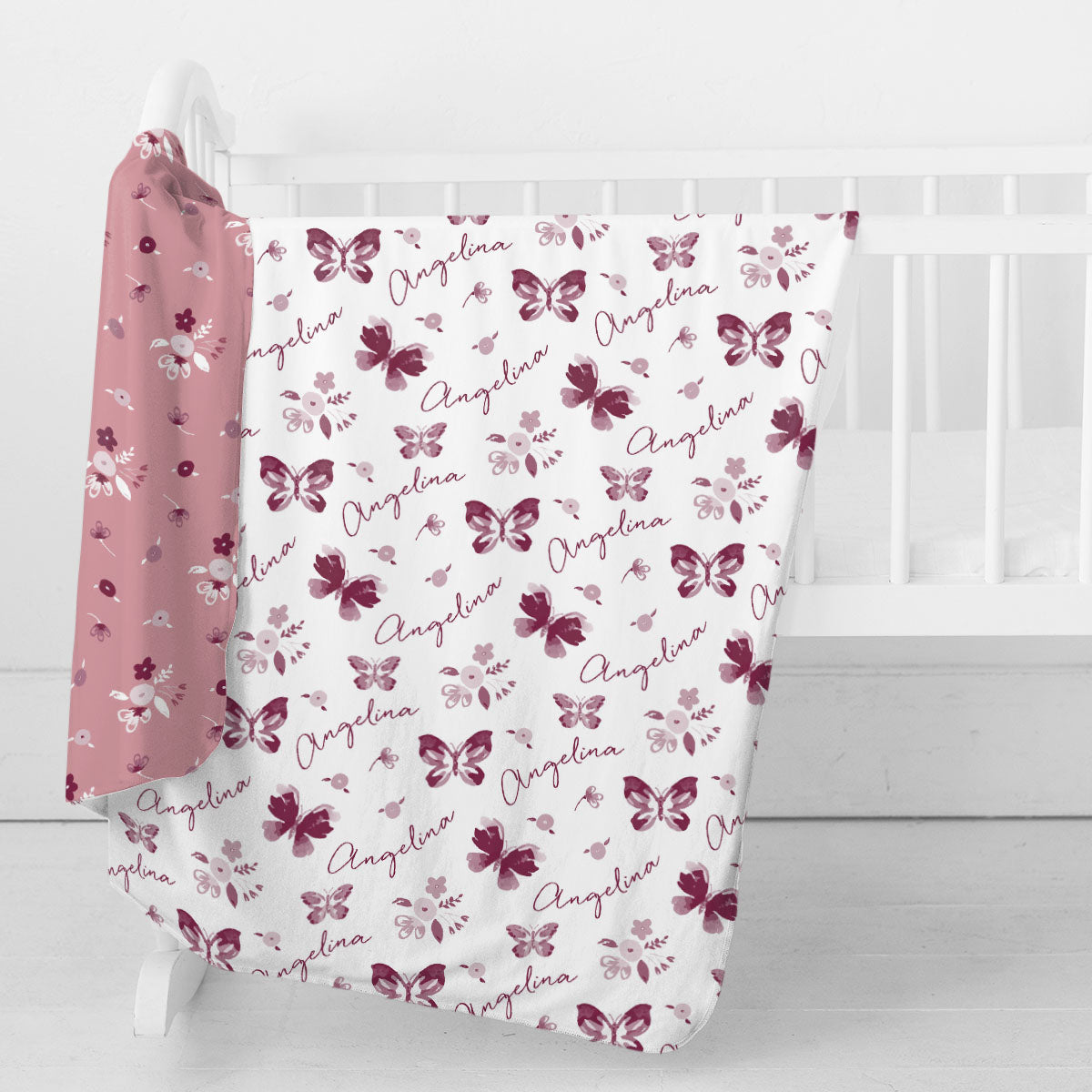 Personalized Swaddle Blanket | Summer Butterfly