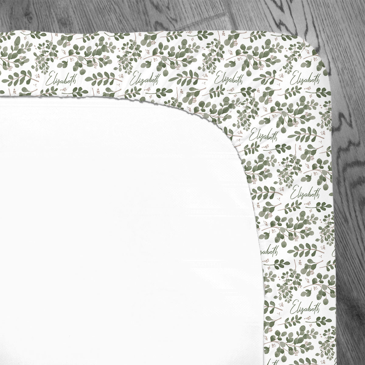 Personalized Crib Sheet | Farmhouse Greenery