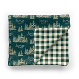 Personalized Minky Stroller Blanket | Ancient Woodland