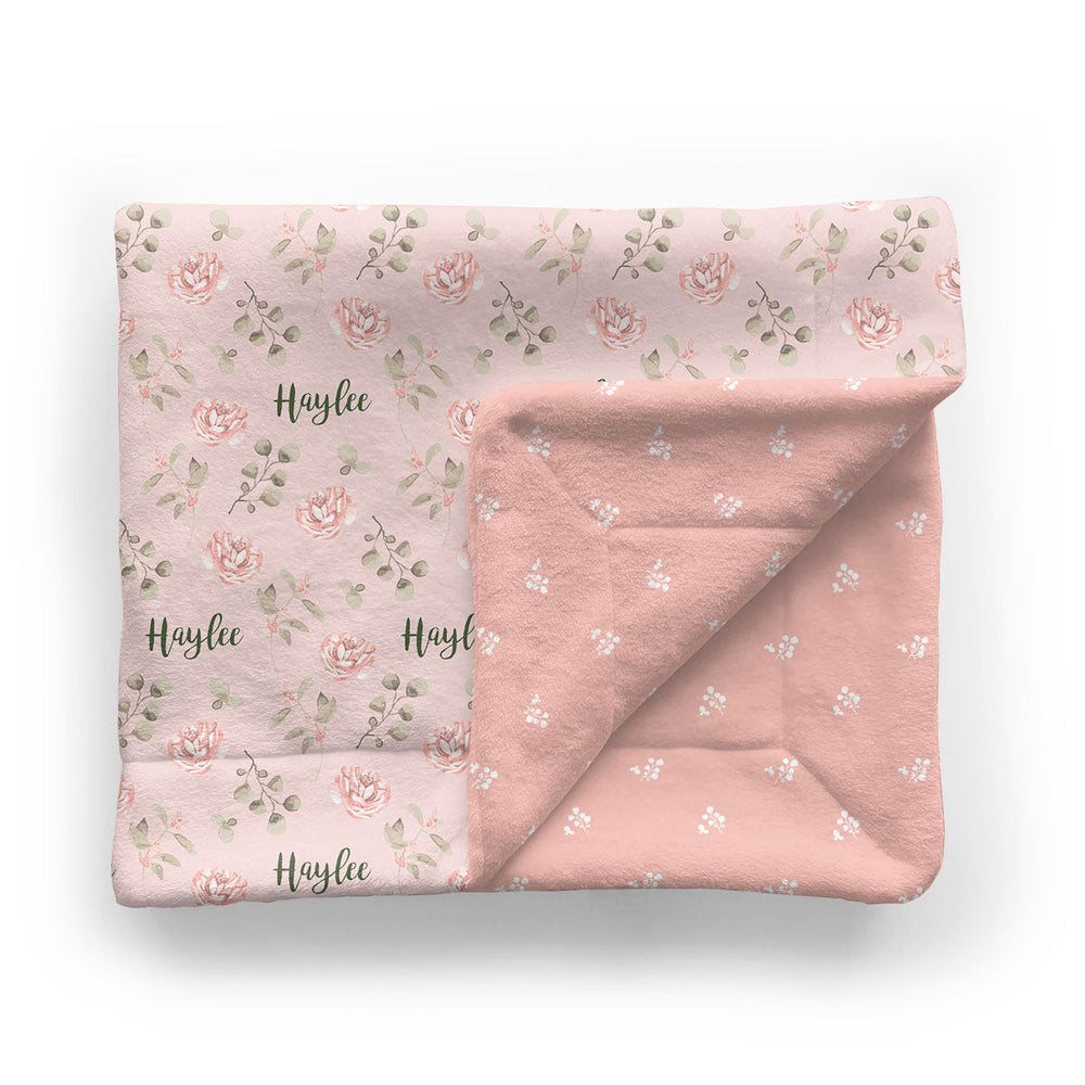 Personalized Minky Stroller Blanket | Country Floral
