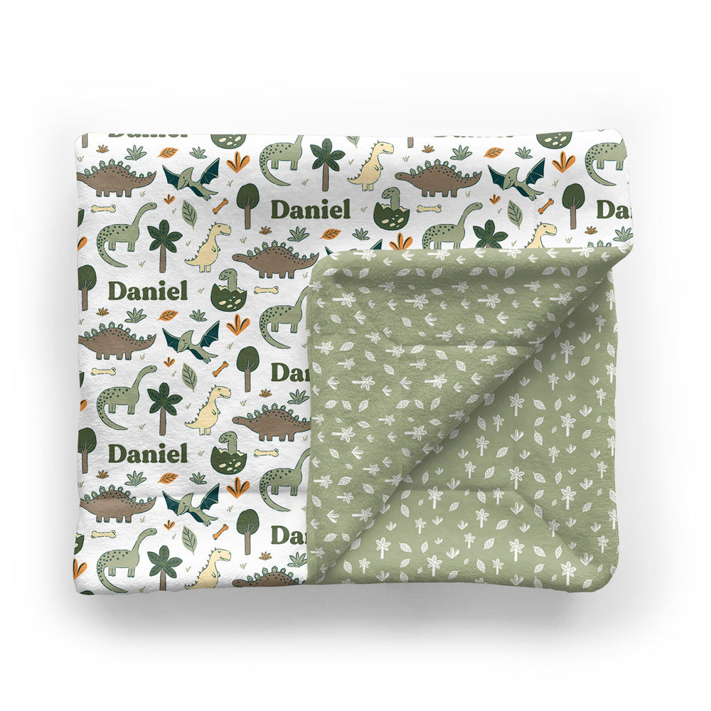 Personalized Baby Minky Blanket | Dancing Dinos