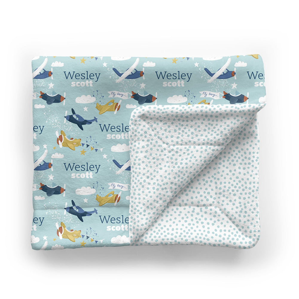 Personalized Baby Minky Blanket | Fly High