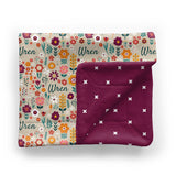 Personalized Minky Stroller Blanket | Folksy Floral