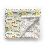 Personalized Baby Minky Blanket | Jungle Safari