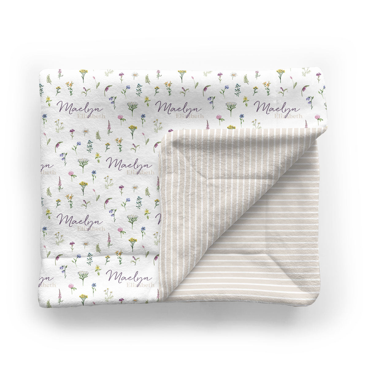 Personalized Baby Minky  Blanket | Meadow Floral