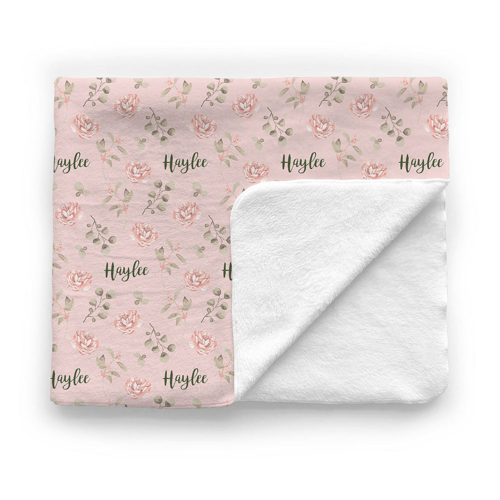 Personalized Minky Stroller Blanket | Country Floral