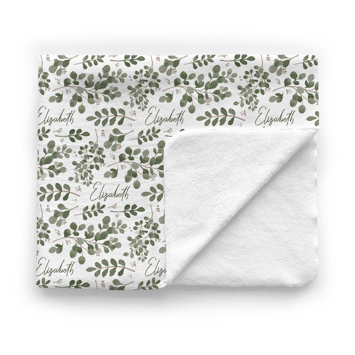 Personalized Baby Minky Blanket | Farmhouse Greenery
