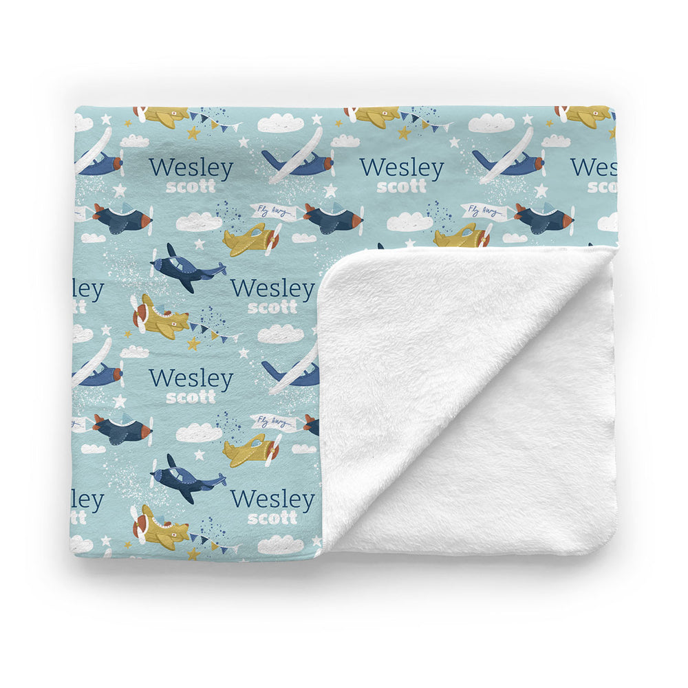 Personalized Baby Minky Blanket | Fly High