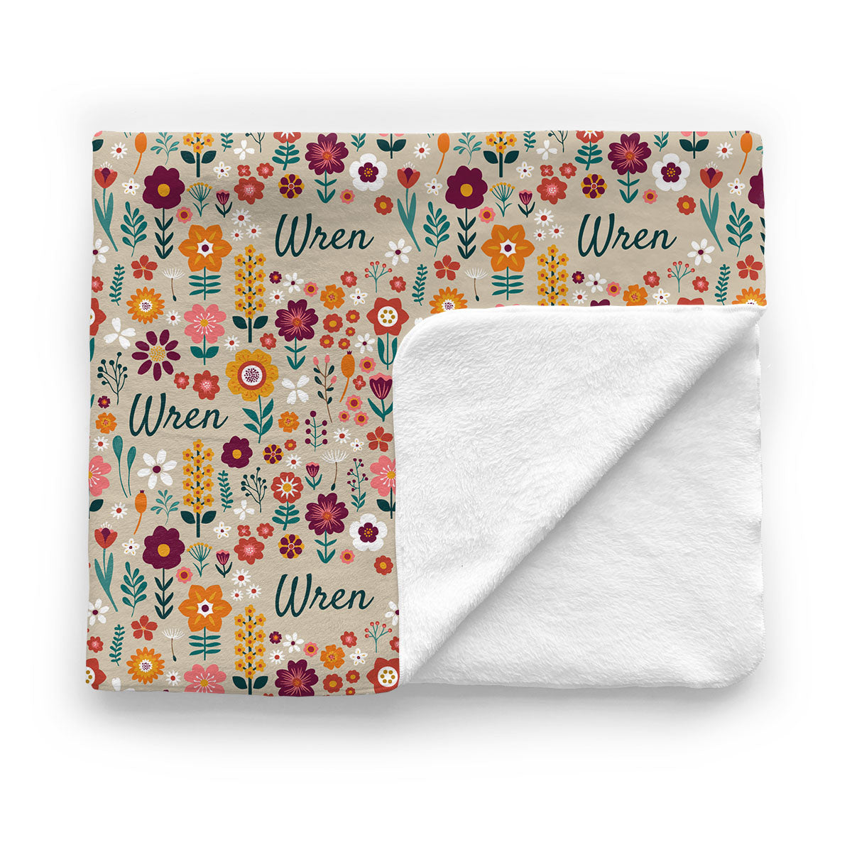 Personalized Baby Minky Blanket | Folksy Floral