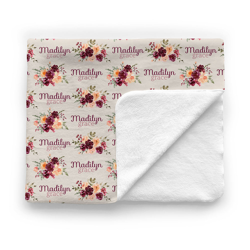 Personalized Baby Minky Blanket | Harvest Floral
