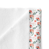 Personalized Minky Stroller Blanket | Sweet Blooms