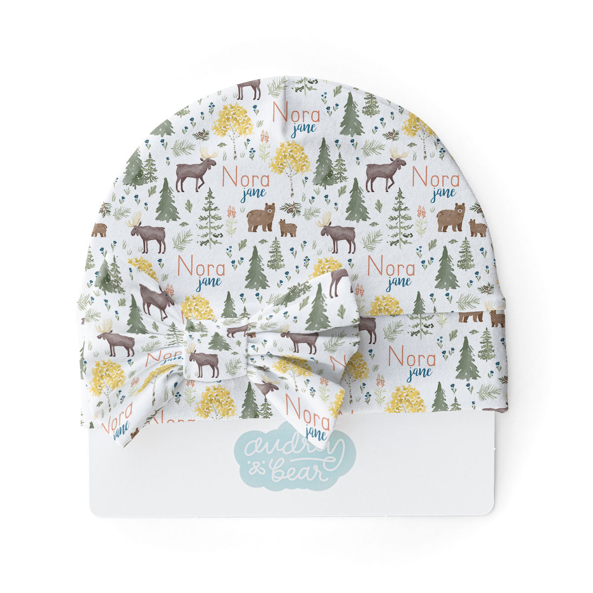 Personalized  Swaddle & Hat Set | Mountain Explorer