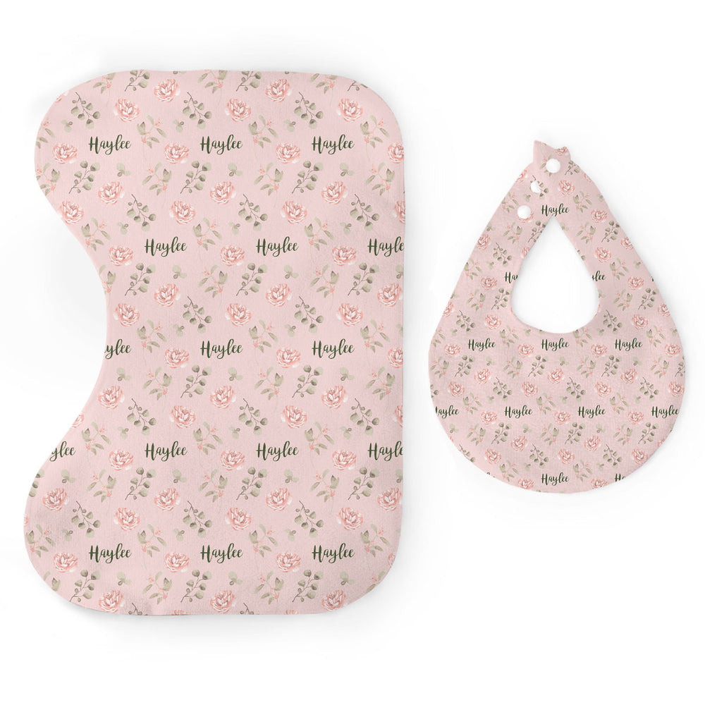 Personalized  Bib & Burp Cloth Set | Country Floral