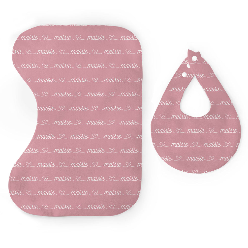 Personalized Bib & Burp Cloth Set | Simple and Sweet