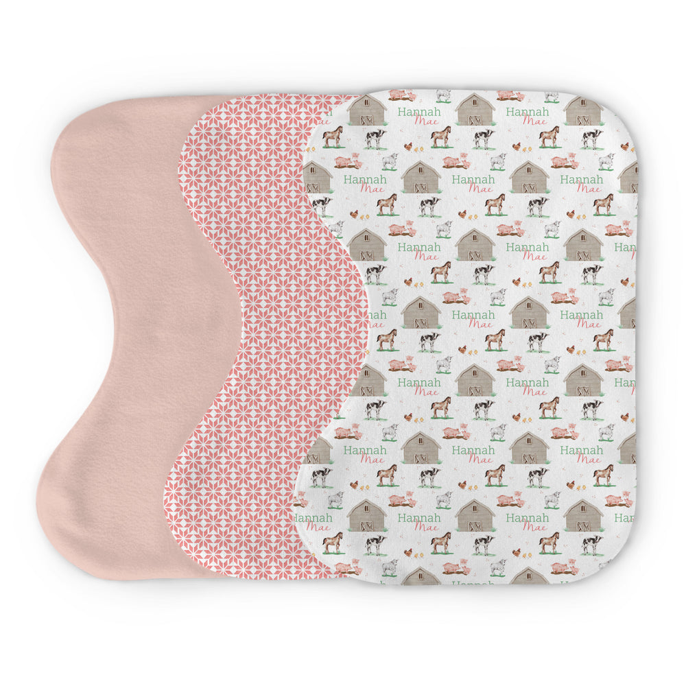 Personalized  Burp Cloth Bundle | Baby Animal Days
