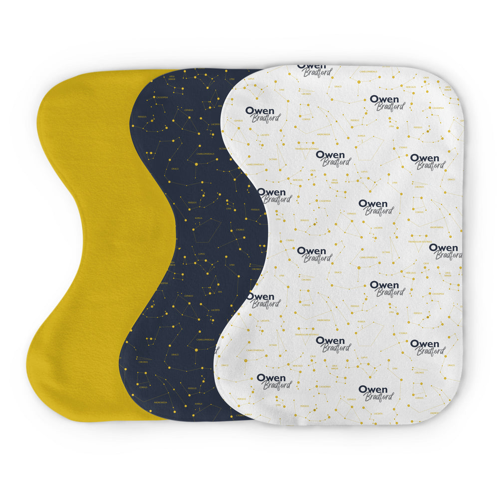 Personalized  Burp Cloth Set | Captivating Constellations