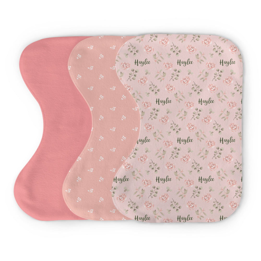 Personalized  Burp Cloth Set | Country Floral