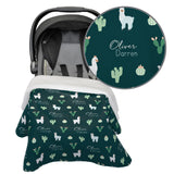 Personalized Minky Stroller Blanket | Adorable Alpaca