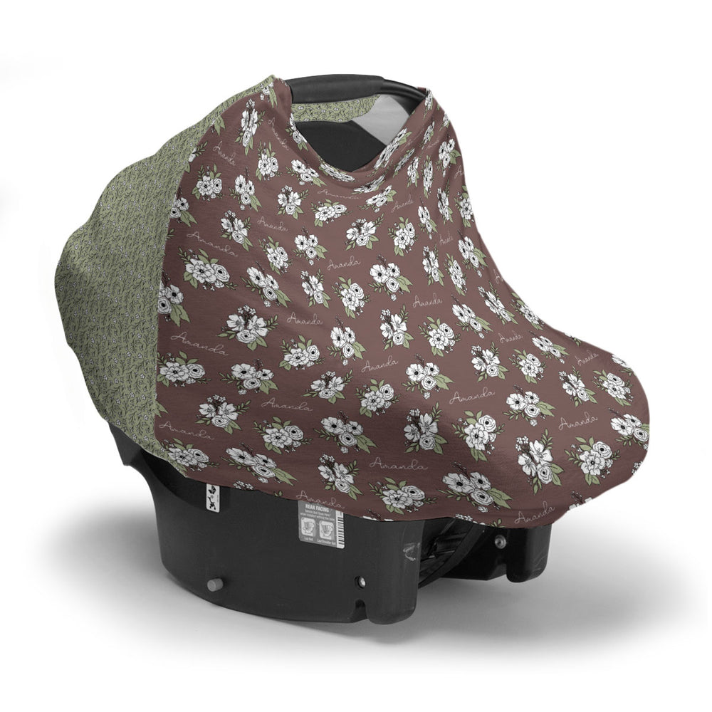Personalized Car Seat Cover | Fall Floral
