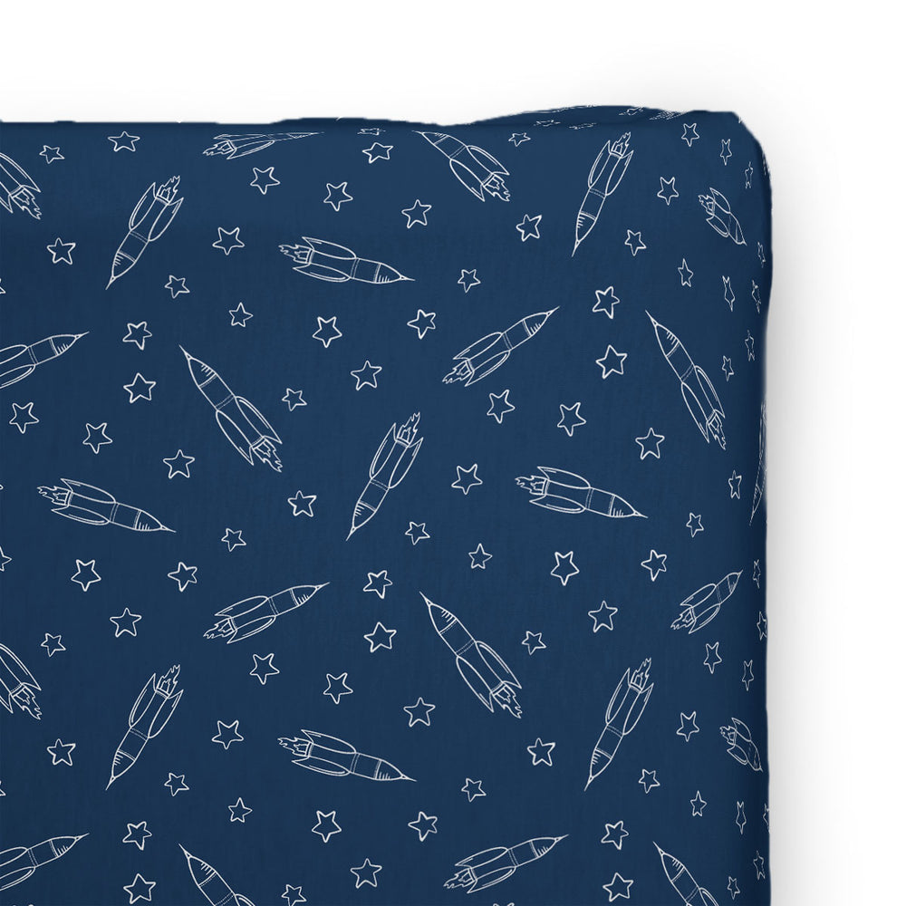 Personalized Stretchy Knit Changing Pad Cover | Blast Off