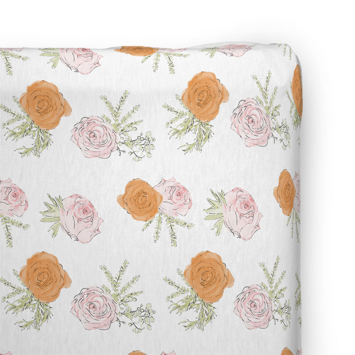 Stretchy Knit Changing Pad Cover | Botanical Blooms