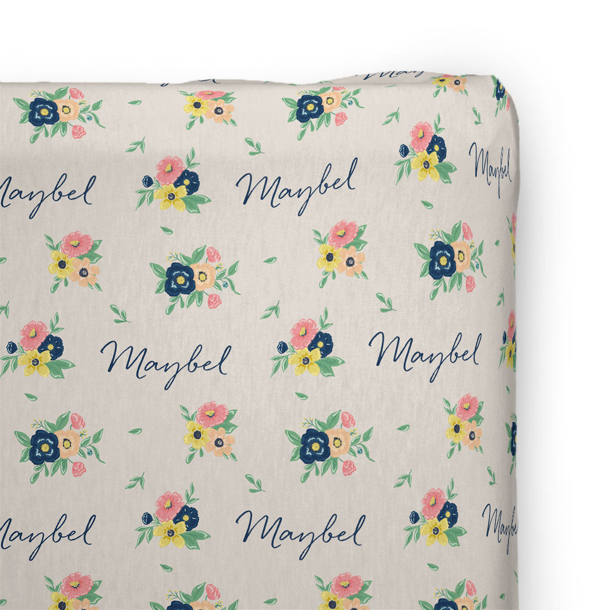 Personalized Changing Pad Cover | Cottage Garden