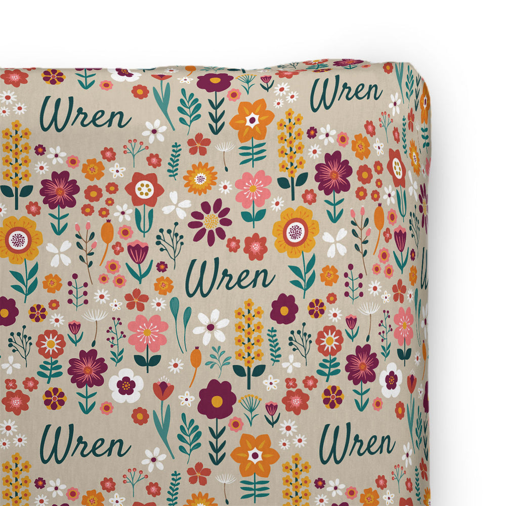 Personalized Changing Pad Cover | Folksy Floral