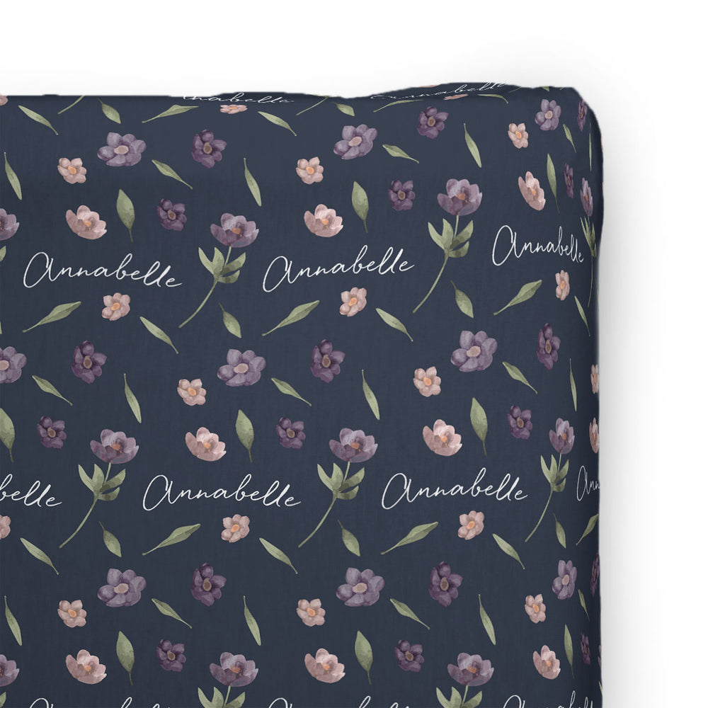 Personalized Changing Pad Cover | Winter Floral