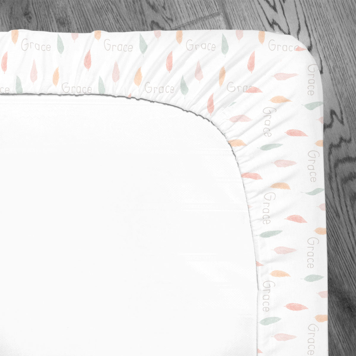 Personalized Crib Sheet | Dancing Feathers