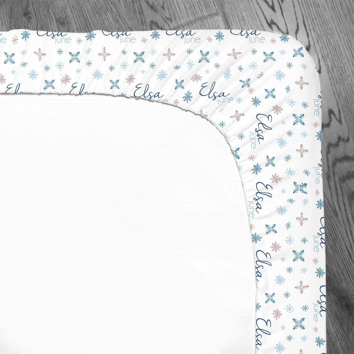 Personalized Crib Sheet | Fallen Snow