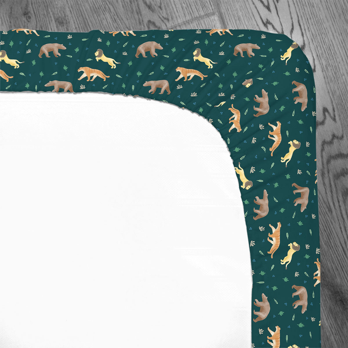 Personalized Stretchy Knit Crib Sheet |  Lions, Tigers & Bears