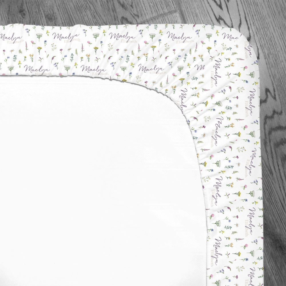 Personalized Crib Sheet | Meadow Floral