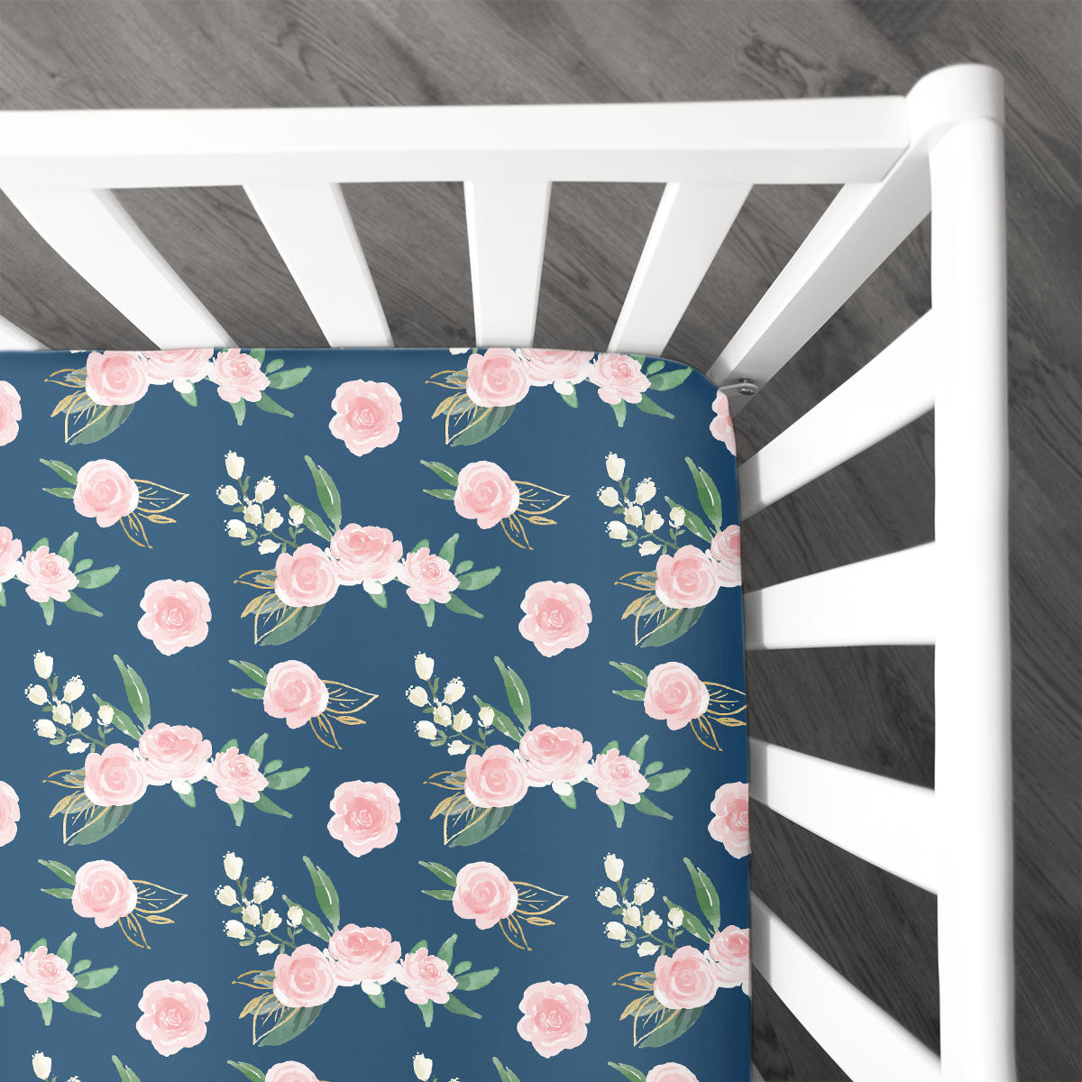 Stretchy Knit Crib Sheet | Blush Bouquet