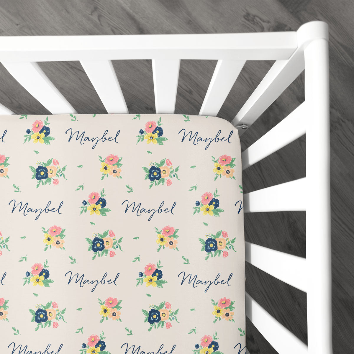Personalized Crib Sheet | Cottage Garden