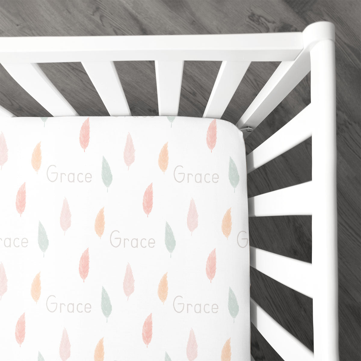 Personalized Crib Sheet | Dancing Feathers