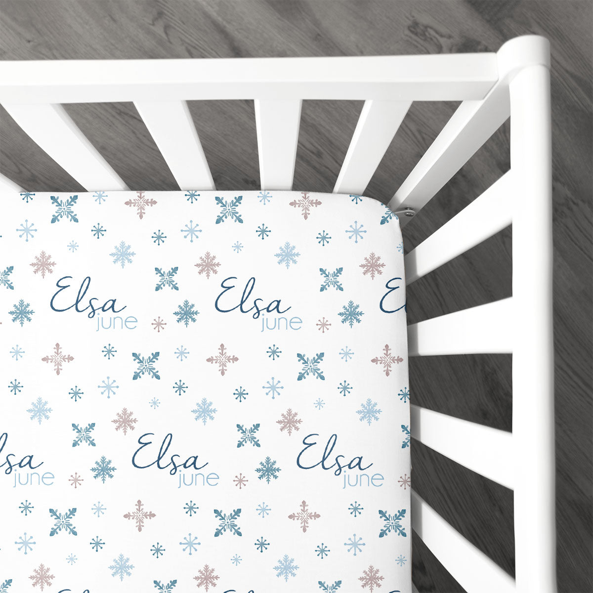 Personalized Crib Sheet | Fallen Snow