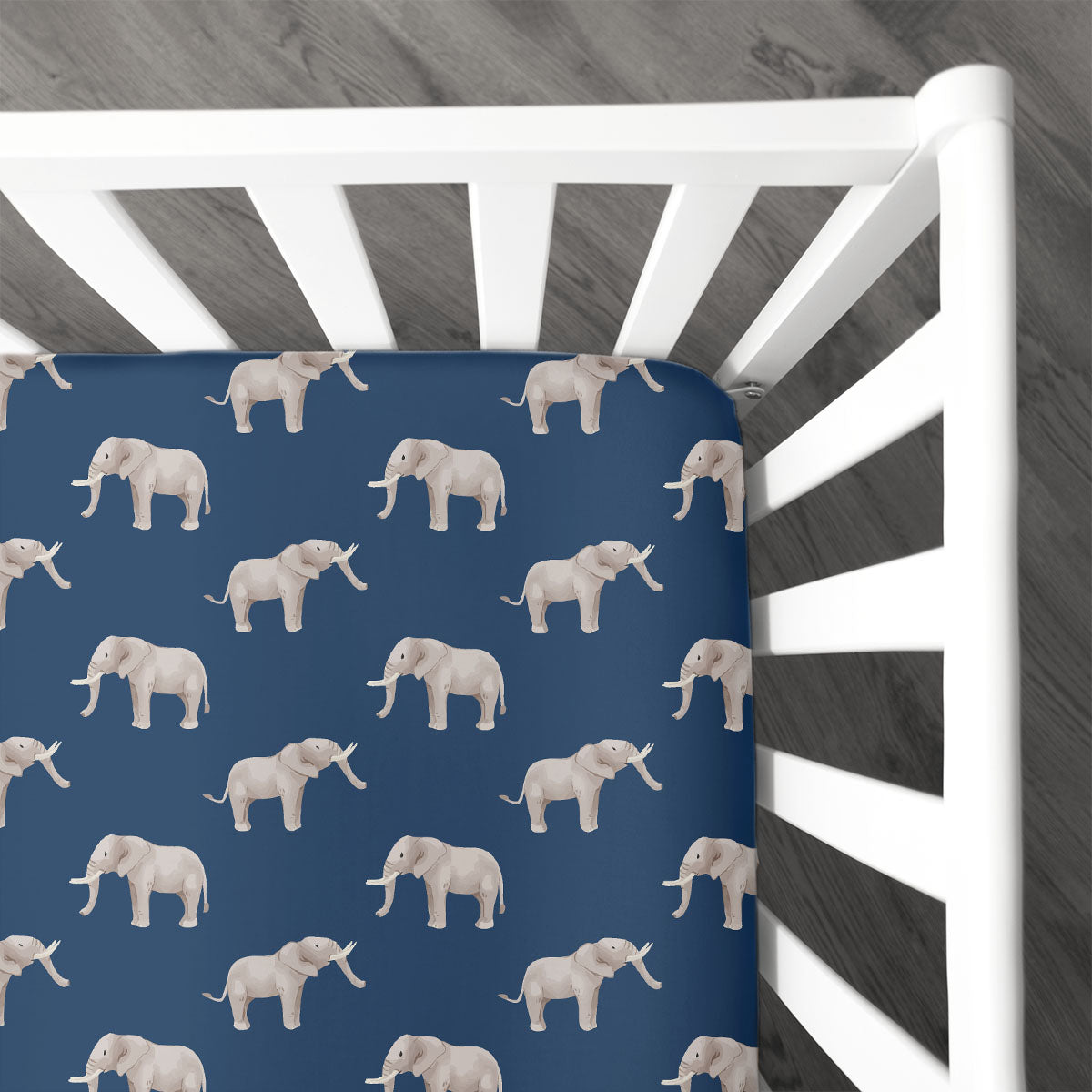 Personalized Stretchy Knit Crib Sheet | Elephant Parade