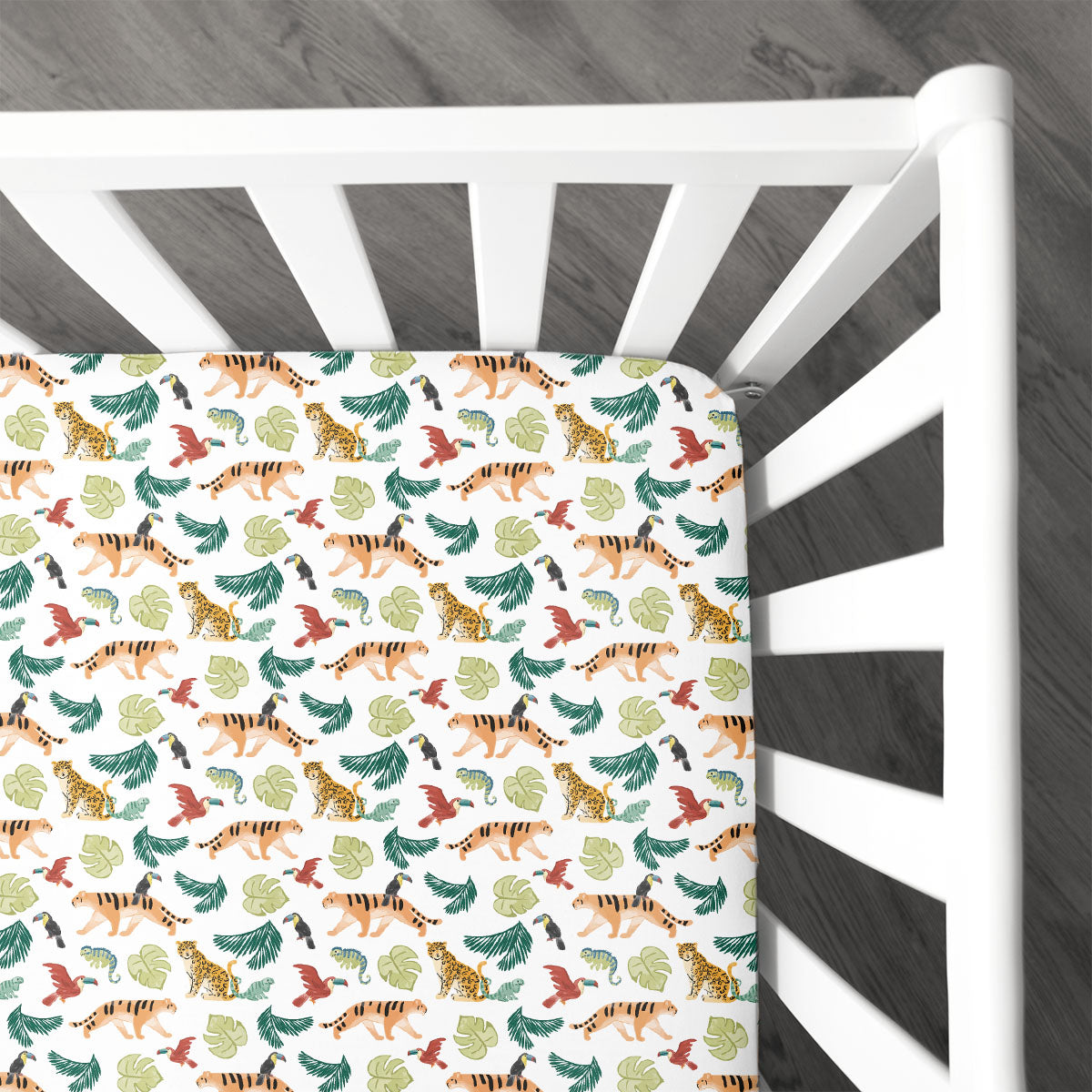 Personalized Stretchy Knit Crib Sheet | Jungle Playground