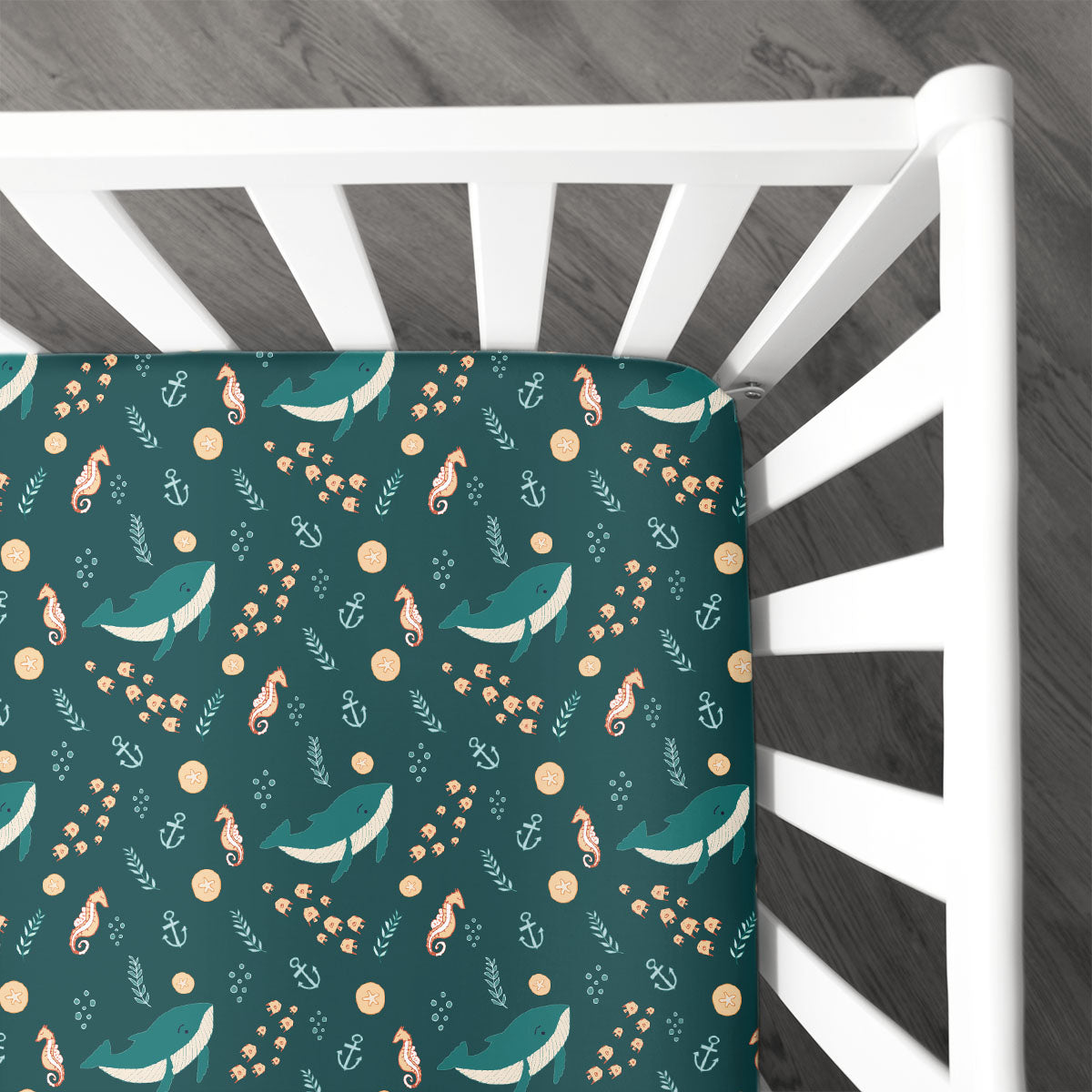 Personalized Crib Sheet | Marine Life