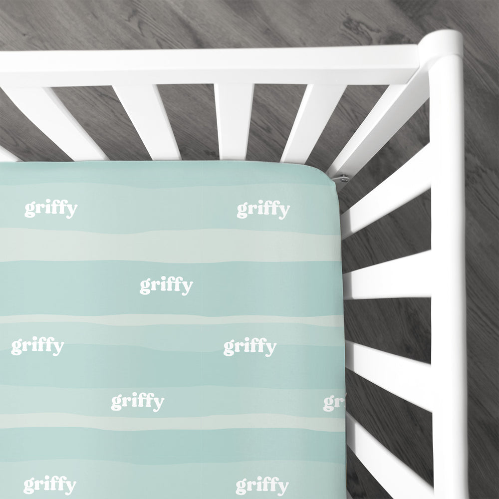 Personalized Crib Sheet | Sandy Waves