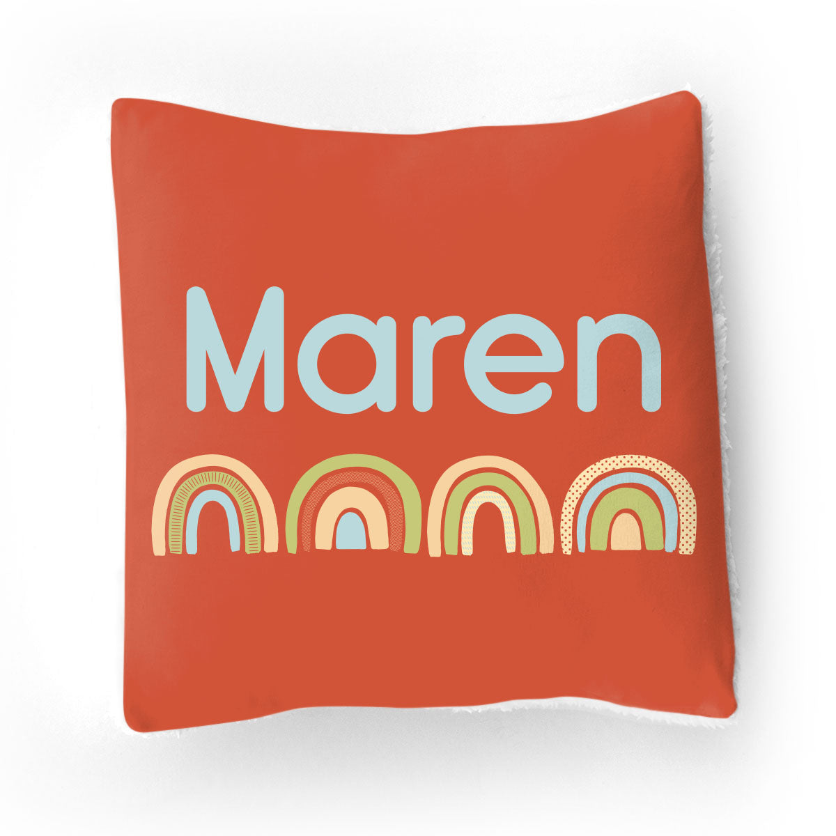 Stretchy Knit/Sherpa Throw Pillow | Brilliant Rainbow